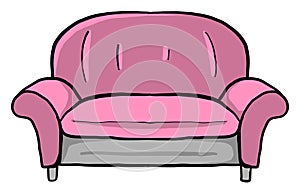 Small pink sofa , illustration, vector