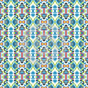 Small pixels colored geometric background seamless pattern vector illustration