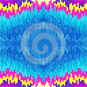Small pixels psychedelic colored geometric background