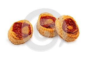 Small pizzas isolated on white