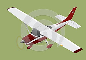 Small plane Cessna 182 flying