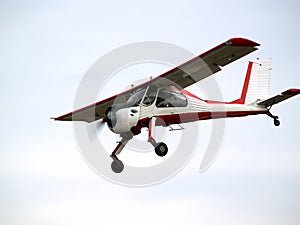 Small plane on glideslope