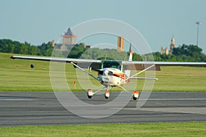 Small plane landing