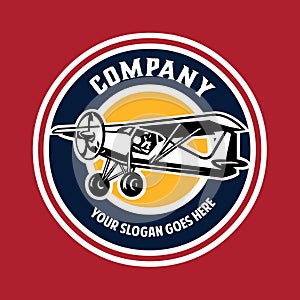 Small plane logo template  best use for private plane rental or travel business logo