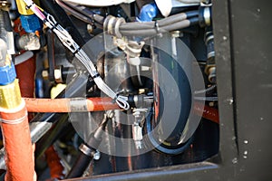 Small plane on the runway, airplane barn, aircraft engine image