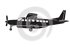Small plane vector illustration. Big single engine propelled passenger aircraft. photo