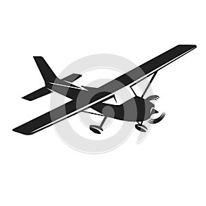 Small plane vector illustration. Single engine propelled aircraft. photo