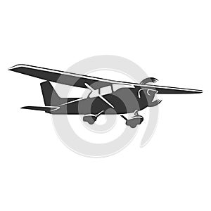 Small plane vector illustration. Single engine propelled aircraft. photo