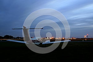 Small plane waiting to take off