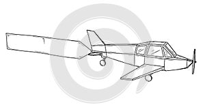 Small plane with wings and propeller - monoplane