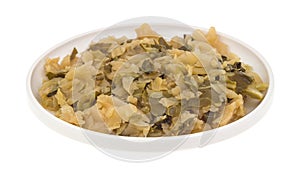 Small plate of cooked cabbage