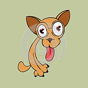 A small pocket dog. Vintage toons: funny character, vector illustration trendy classic retro cartoon style