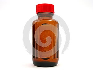 Small poison bottle with red cap