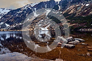 Small Pond in the Giant Mountains in the winter