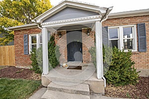 Small porch of a house with minimalist holloween decorations