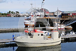 Small port and boats in Norway landscape