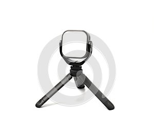 Small portable photography LED light isolated on white background