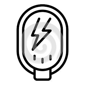Small powerbank icon outline vector. Power battery