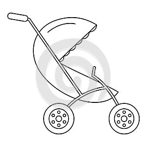 Small pram icon, outline style