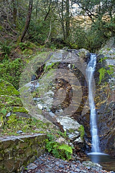 Small pristine waterfall in Catalan nature park