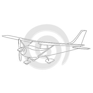 Small private plane, vector illustration,
