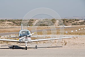 Small propeller airplane photo