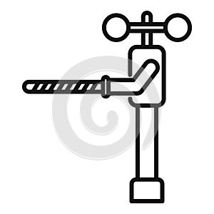 Small railway barrier with lights icon outline vector. Gate sign