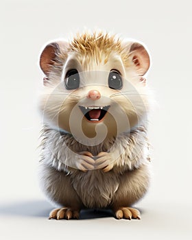 a small rat with a big smile on its face and legs. generative ai