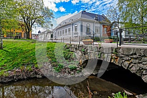 Small Raumanjoki river in Old Town in Rauma