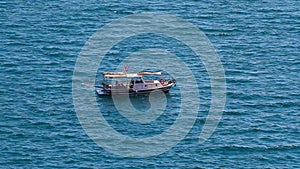 Small Recreational Fishing Boat with Turkish Flag