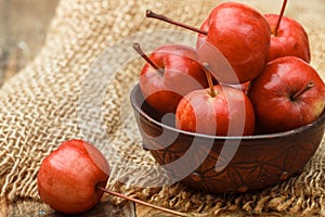 Small red apples. Ranetki