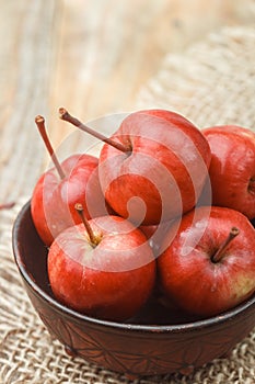 Small red apples. Ranetki