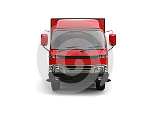 Small red box truck - front view