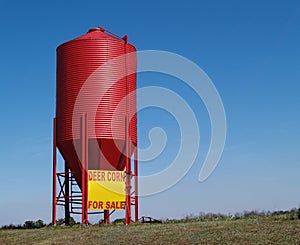 Small Red Grain Silo