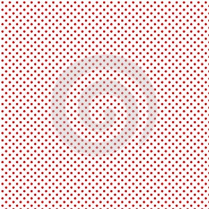 Small red polka dots on white pattern