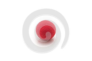 Small Red Sponge Ball, on White Background