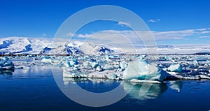 small remains of an iceberg floating in the sea