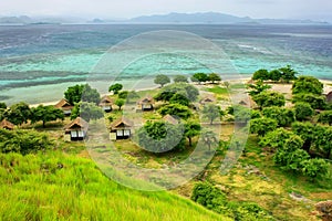 Small resort on Kanawa Island in Flores Sea, Nusa Tenggara, Indonesia