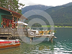 Small restaurant on the lake