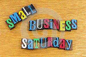 Small retail business owner saturday sales sign local sale