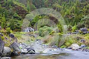 Small river at Lombadas with ruin, Sao Miguel, Azores, Portugal