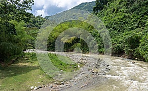 Small river in quindio, colombia. photo