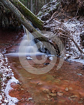 Small river waterfall in the forest