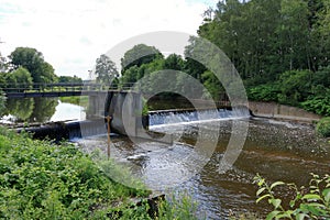 The small river Zschopau in Frankenberg/Saxony