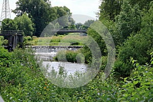 The small river Zschopau in Frankenberg/Saxony
