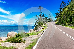 Small road going uphill on Magnetic Island, Australia