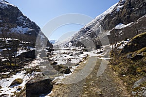 Small road through mountain pass - Western Norway