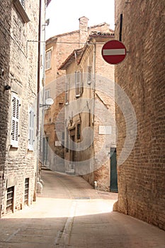 Small road in Urbino downtown