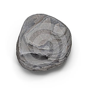 Small Rock Stone On White Background. 3D Illustration