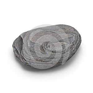 Small Rock Stone On White Background. 3D Illustration